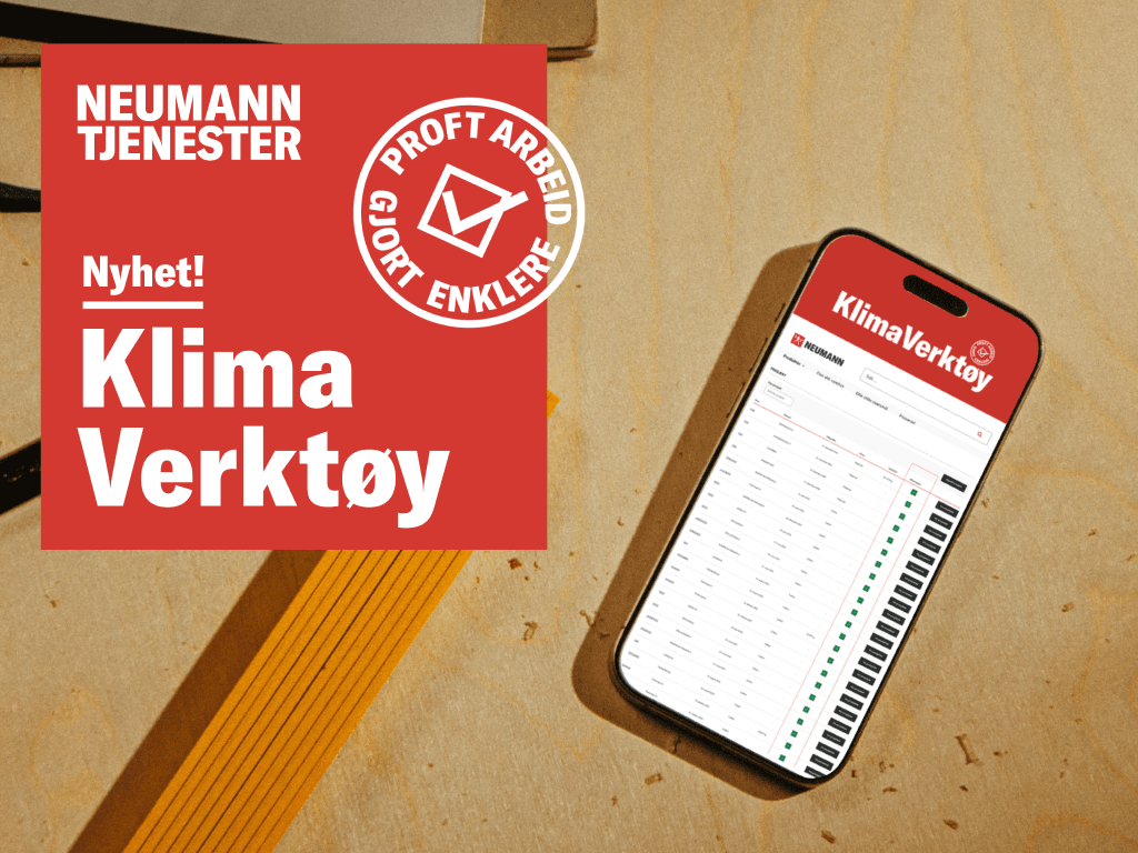 Illustrasjon klimaverktøy på mobil arbeidsbord