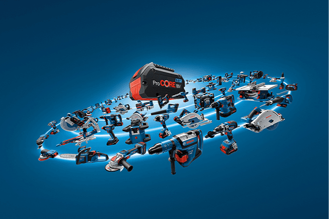Ett batteri passer alle 18V Bosch Neumann