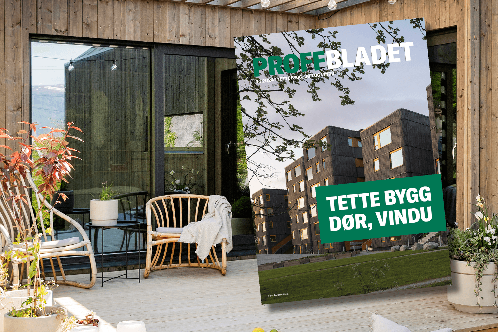 Fasade store vinduer kveldssol borettslag næringsbygg