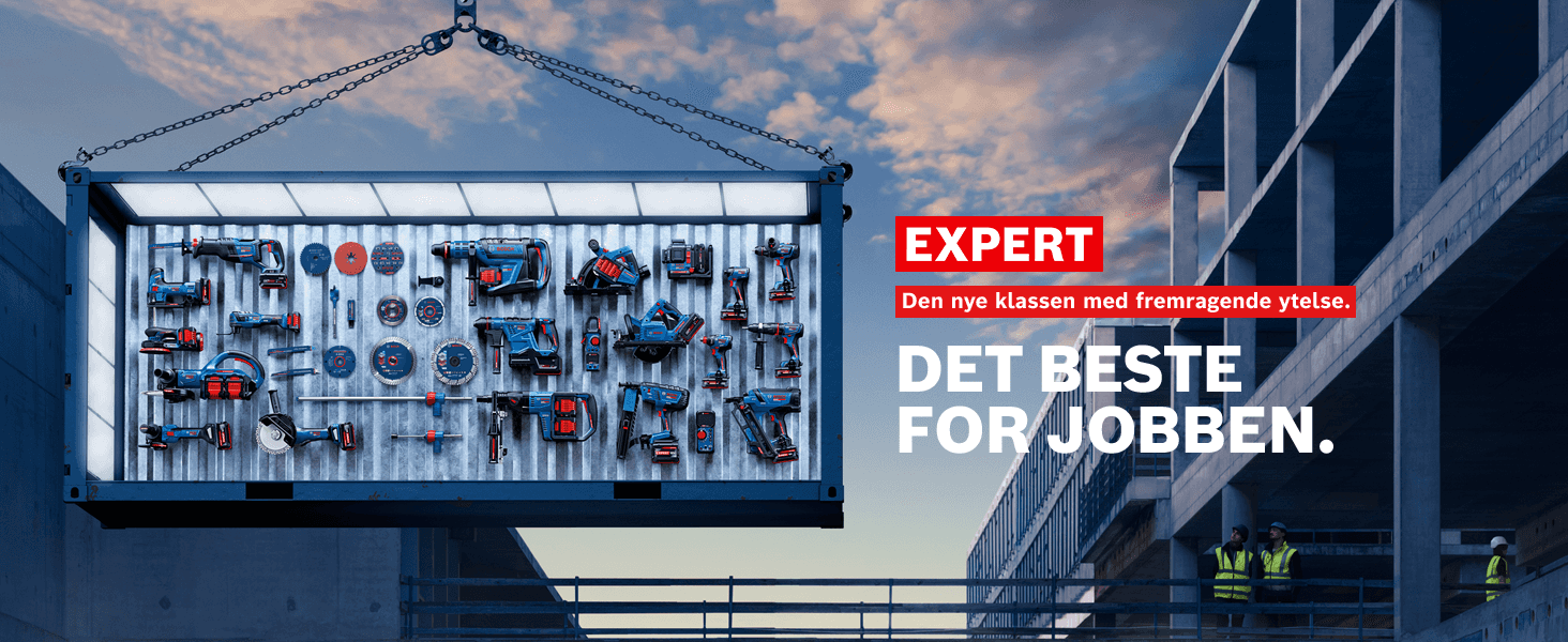 Container blå Bosch EXPERT byggeplass Neumann