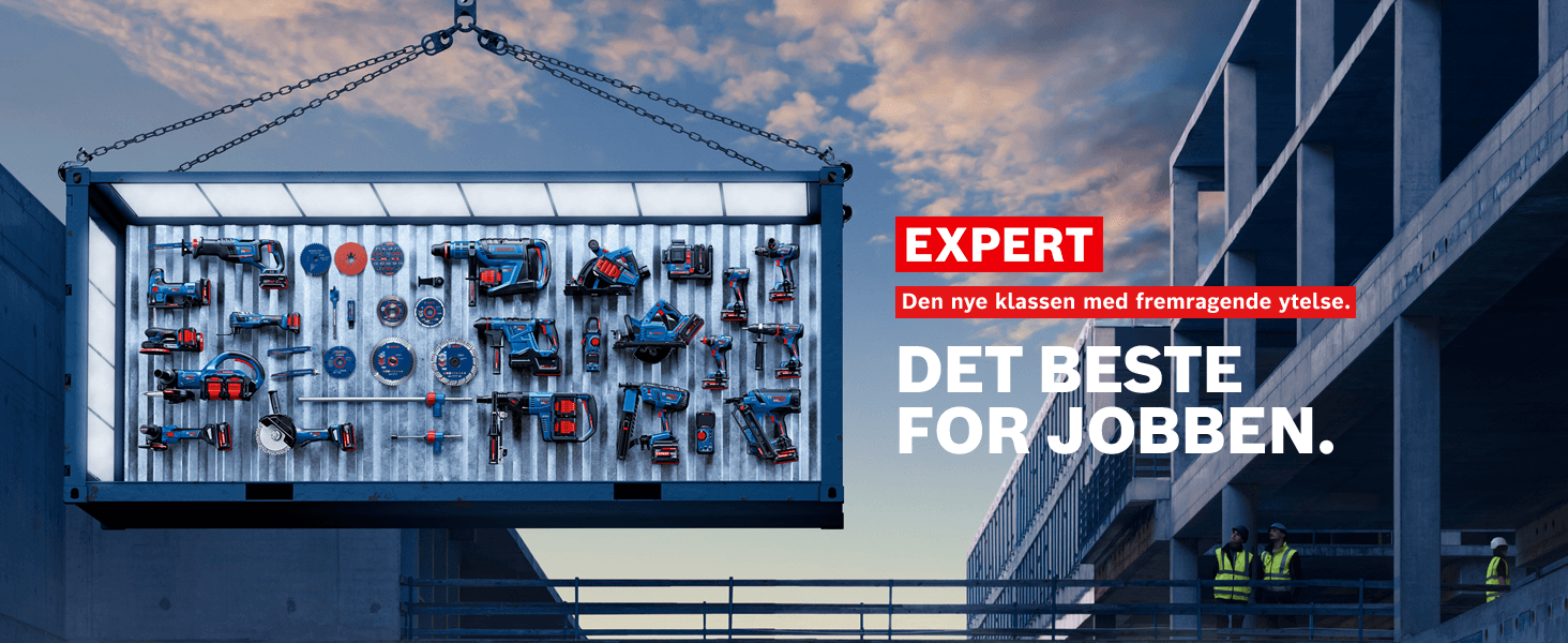 Container blå Bosch EXPERT byggeplass Neumann